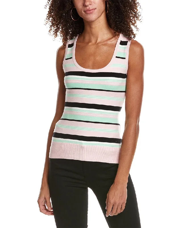 JoosTricot Striped Sleeveless Silk-Blend Sweater